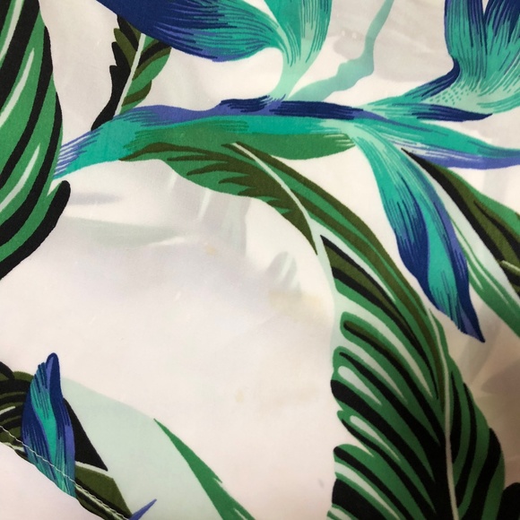 Zara Basic White & Green Palm Print Wrap Tank Top - Picture 4 of 7